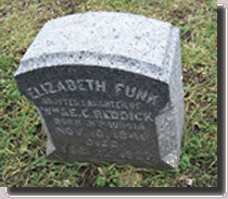 Headstone for grave of Elizabeth FunkReddick