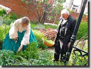 Volunteer Gardeners at work on the grounds of the Reddick Mansion