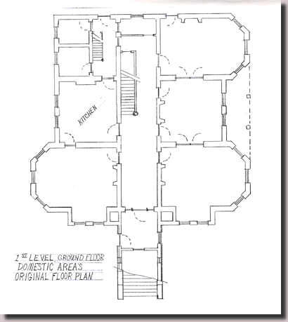 Layout of the lower floor of the Reddick Mansion