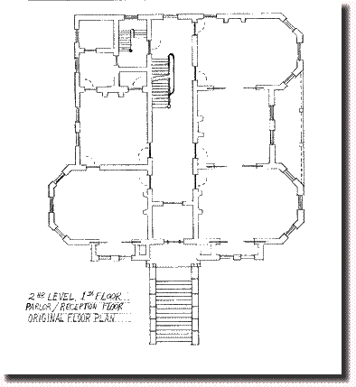 Main floor layout of the Reddick Mansion