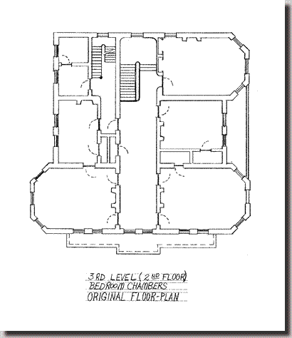 Layout of the third floor of the Reddick Mansion